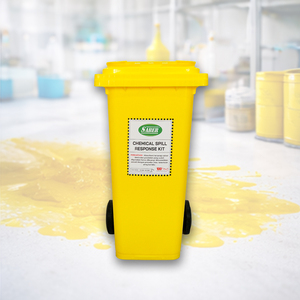120L Chemical Spill Response Kit with <b>Wheelie</b> <b>Bin</b> Hazardous Chemical Absorbent Emergency Spill Control Kit for Factories spill - Product Image 2