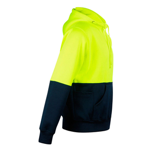 HI <b>VIS</b> Safety Fleece 100% Cotton Breathable Pull Over <b>Jumper</b> Workwear Kangaroo Pen Pocket Thermal Hoodie - Product Image 2
