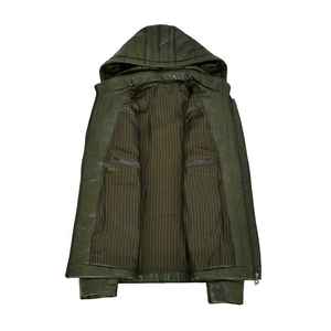 Veste en cuir pour homme en gros – Veste matelassée 100 % cuir d'agneau véritable, qualité supérieure, teinte unie - Product Image 2