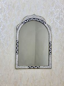 Affordable Price Bone Inlay Round Shape <b>Mirror</b> Frame <b>Brass</b> Striped Pattern Bone Inlay Round Shape <b>Mirror</b> Frame Wall Decor - Product Image 5