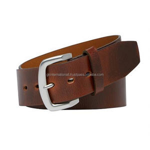 Cinturón informal de cuero marrón de dos tonos Premium para hombre cinturón de cuero y accesorios de alta calidad al por mayor - Product Image 4