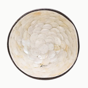 Handmade Lightweight <b>Coconut</b> <b>Bowl</b> Set With Mother of Pearl Scale Pattern Durable and Safe for Food Serving and Home Decor - Product Image 3