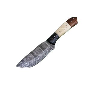 Couteau de chasse à lame fixe en acier damas fait à la main pour le camping avec gaine en cuir couteaux japonais - Product Image 1