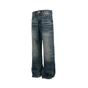 Jeans Holgados Ecológicos para Hombre, Cintura Media, Otoño, 100% Algodón, Estilo Urbano - Product Image 1