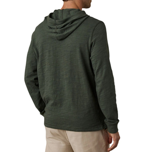 Sudadera con Capucha para Hombre, Color Verde Oscuro, Corte Regular, Informal, de Felpa, Tejida, de Color Sólido, Transpirable, Ecológica, con Diseño de Bolsillo - Product Image 2