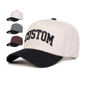 Gorras de Béisbol y Sombreros de 5 Paneles con Borde Negro, Bordado 3D Personalizado, Tela de Algodón, Estilo Urbano, para Hombre y Mujer, Venta al Por Mayor - Product Image 4