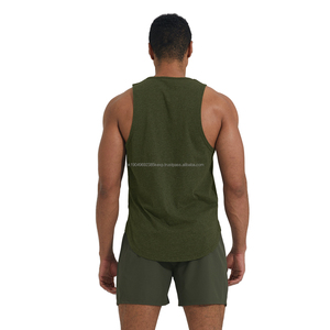 Singlet de sport confortable en coton, ourlet arrondi, fentes latérales, débardeur pour la course à pied, l'entraînement et la salle de sport - Product Image 6