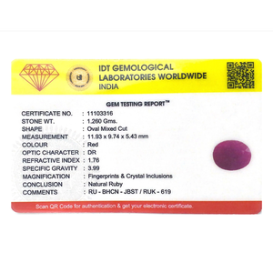 6.3 Carat Oval Cut African Ruby Loose Gemstone 8x10mm for Fine Jewelry - Product Image 4