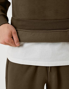 Ensemble de survêtement décontracté pour homme en polaire unie avec capuche, deux pièces, respirant, en coton écologique - Product Image 5