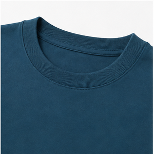 Custom Petrol Blue Cotton Modal Deep Curved Hem <b>Mens</b> Oversized Short Sleeve T-Shirt MTS-OVR-0012 - Product Image 3