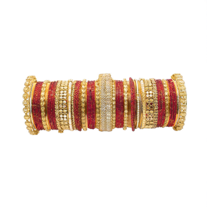 Women's Traditional Bridal Ethnic Fashion Gold Plated Crystal Stone <b>Bangles</b> <b>Set</b> 10575602MR_2.8 - Product Image 2