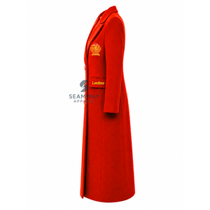 เสื้อโค้ททรงยาวแบบกระดุมสองแถวสำหรับสุภาพสตรี แบรนด์ NSPDK ปกแบบ Notched Lapel แขนยาว ตัดเย็บอย่างประณีต ปักลายอย่างสวยงาม เหมาะสำหรับใส่เป็นชุดทางการ - Product Image 3