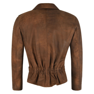 Custom 100% Genuine Dirty Brown Buff Leather <b>Men</b>’s TENET Movie Film Inspired <b>Jacket</b> OEM/ODM Wholesale Classic Style YKK Zipper - Product Image 4