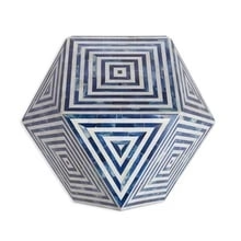 Modern Bone Inlay Side table with Floral Design Eco-friendly <b>Stools</b> & Ottomans for <b>Bedroom</b> Apartment Hotel - Product Image 5