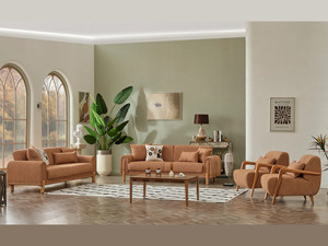 Luxury Solid Teak Wood Sofa Set Modern Japandi Boucle 3 2 1 1 Seater <b>Yellow</b> Sofa <b>Coffee</b> <b>Table</b> Corner <b>Tables</b> Villa Furniture - Product Image 2