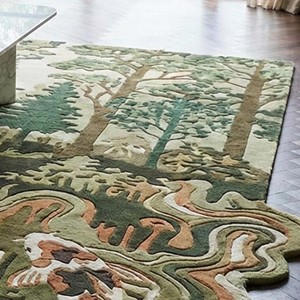 Tapis artistique irrégulier motif poisson Koi, design paysager, tapis moderne tufté à la main, décoration de salon, tapis de sol de luxe doux et unique - Product Image 6