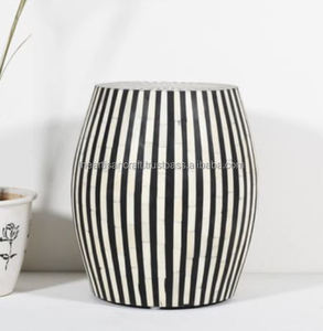 Tabouret ovale moderne et écologique en incrustation d'os, couleur et design personnalisables, fabriqué à la main par ARTISAN CRAFT pour la maison, l'hôtel et l'appartement - Product Image 4