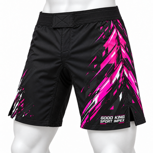 กางเกง MMA สำหรับผู้ชาย รุ่น Knockout Clinch Gladiator สีชมพูร้อนแรง สีม่วงแดง สีชมพูอมม่วง ลาย Speed Slash Shards ลาย Diagonal Halftone ลาย Specks ลาย Carbon Matte - Product Image 2