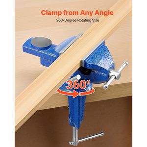 Morsa da banco portatile da 3 pollici con base girevole a 360 gradi e morsetto a sgancio rapido, base rialzata in ghisa - Product Image 3