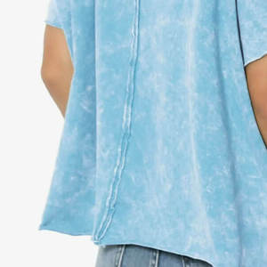 Trendy Streetwear Women Acid Wash T Shirt Breathable Cotton Vintage Casual Tee Custom Oem Private Label Manufacturer For Women - Product Image 3