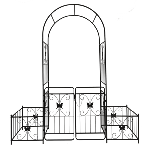 Arco da Giardino in Metallo Nero 79.5 L x 86.6 H per Piante Rampicanti, Supporto per Rose, Traliccio, Recinzione di Qualità - Product Image 1