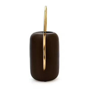 Brown Brass Watering Can With <b>Gold</b> Handle For Gardening Durable Painted Finish - Product Image 2