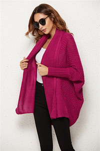 Cardigan en tricot texturé pour femme, confortable, chaud, décontracté, à manches longues, vêtement d'extérieur tendance pour la saison automne-hiver - Product Image 4