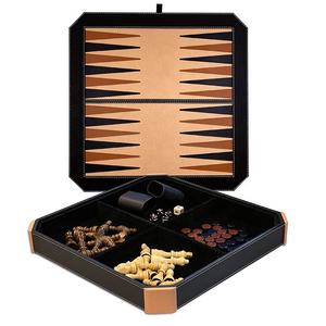 <b>Backgammon</b> Board Game <b>Set</b> Folding Portable Travel Handmade Leather <b>Backgammon</b> Game <b>Set</b> with Wooden Playing Pieces - Product Image 3