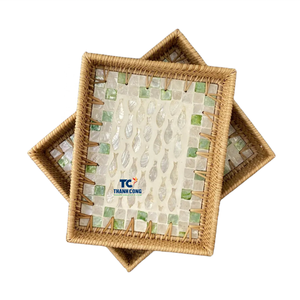 Plateau en rotin nacre de qualité supérieure, fabrication artisanale professionnelle, haute qualité, Vietnam - Product Image 1