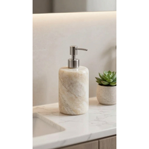 Dispensador de Jabón de Mármol Natural Moderno con Bomba de Acero Inoxidable, Botella Manual Premium para Jabón Líquido para Hotel y Baño del Hogar - Product Image 1