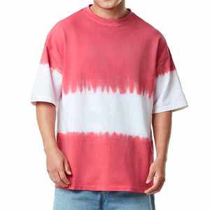 Camiseta Tie Dye Personalizada de Algodón 100% de Alto Gramaje para Hombre, Oversize, Ajuste Holgado, Estilo Urbano, Unisex, con Gráficos Degradados y Teñido por Inmersión, DIY - Product Image 1
