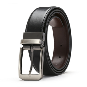 ELLIPSE INDUSTRY <b>Men's</b> Professional Formal Leather <b>Belt</b> Reversible Square Buckle Iron Buckle Durable Lightweight Customized - Product Image 2
