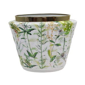 Pot en verre imprimé floral avec couvercle, pot de rangement décoratif, vase en verre de luxe à motif floral pour la décoration de la maison et la mise en scène de la table - Product Image 6