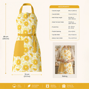 Tablier en coton doux avec sangle réglable pour le cou, tablier de cuisine pour femmes et hommes, parfait pour la maison - Product Image 2
