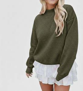 Suéter de Manga Larga con Cuello Alto, Casual, para Otoño e Invierno, de Felpa, Ecológico, Bordado Personalizado de Alta Calidad para Mujer - Product Image 5