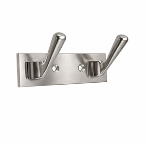 Colgador de ropa de acero inoxidable de doble gancho de 2 pines, moderno, de pared, resistente, a prueba de óxido, para abrigos, baño y cocina - Product Image 1