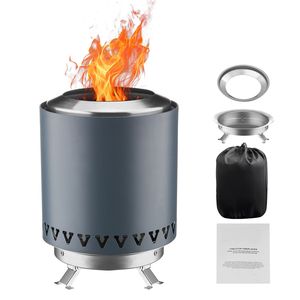 Braciere Portatile da Tavolo in Acciaio Inossidabile da 6 Pollici per Interni/Esterni con Bruciatore a Alcool per S'mores C-Users - Product Image 1