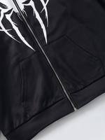 Sweat-shirt à capuche zippé personnalisé avec motif araignée, 100% coton, unisexe, streetwear d'hiver, mode