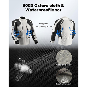 Veste de moto en textile Cordura coupe-vent de haute qualité pour homme, avec airbag, 100% polyester, pour course automobile, prix avantageux - Product Image 5