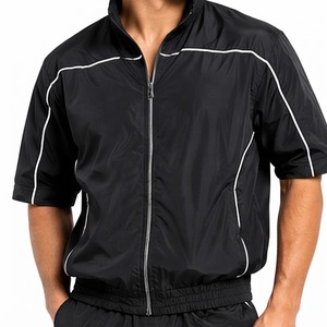 Ensemble de survêtement en nylon pour homme, vêtements de sport décontractés, veste et pantalon légers résistants au vent, fournisseur d'usine OEM ODM - Product Image 5