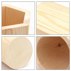 Organisateur de bureau en bois rond ou carré avec impression de logo personnalisé, design élégant et tendance, porte-crayons, accessoires de bureau, porte-stylos - Product Image 6