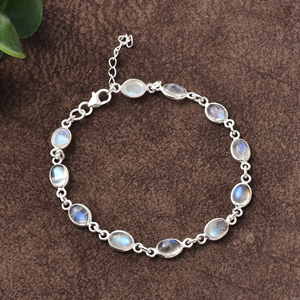 Pulsera de Plata de Ley con Piedra Lunar Arcoíris para Mujeres y Niñas, Regalo de Lujo y Joyería para Fiestas, Hermosas Pulseras de Diseño al por Mayor - Product Image 3