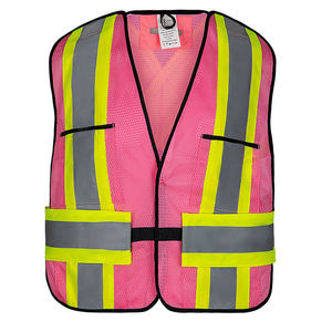 Gilet de sécurité réfléchissant en coton imperméable avec logo personnalisé imprimé, panneaux en maille et plusieurs poches pour la construction - Product Image 1