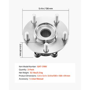 2 Pezzi Cuscinetto Mozzo Ruota Anteriore per Nissan Rogue Select S 2014-2015, Advance 2013, Sentra SE-R S 2012, Veicoli Utilitari Sportivi - Product Image 6