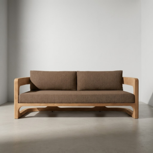 Living Room <b>Sofas</b> Teak Wood Indoor <b>Sofa</b> Set Minimalist Organic Modern Lounge Settee <b>Suite</b> with Armchair Furniture Factory - Product Image 2