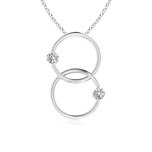 Colgante de Lujo con Doble Círculo Entrelazado de Diamantes Cultivados en Laboratorio, Regalo de Boda o Compromiso, Oro 10K 14K 18K, Plata de Ley 925 935 - Product Image 2