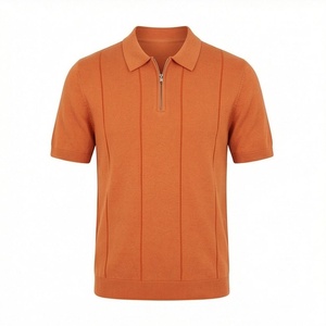 Polos de Alta Calidad para Hombre con Cierre de Cremallera, Logotipo de Marca Impreso, Diseño a Rayas, Ropa Deportiva, Colores Personalizados - Product Image 1