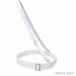 Ceinture en cuir blanc à sangle croisée style Sam Browne, faite à la main, pour uniforme formel ou tenue habillée - Product Image 5