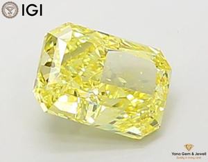 Diamante Cultivado en Laboratorio CVD de Corte Radiante, Color Amarillo Intenso, Claridad VS1, 2.00 Quilates, con Certificado IGI para Anillo de Compromiso Personalizado - Product Image 4