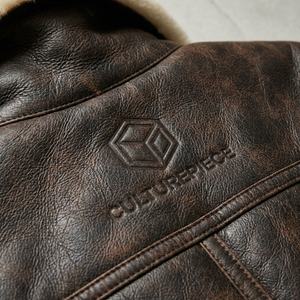 Veste en cuir aviateur en peau de mouton |   Blouson aviateur d'hiver |   Fabricant de vêtements d'extérieur sur mesure avec étiquette privée OEM - Product Image 4